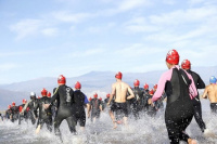 Se corre el Triatlón Cordillerano en el Dique Punta Negra