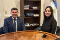 Orrego se reunió con la Ministra de Capital Humano, Sandra Petovello