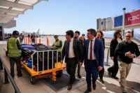 Marcelo Orrego estuvo presente en el vuelo inaugural de Flybondi en San Juan