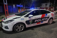 Un móvil policial protagonizó un fuerte choque en el departamento Chimbas