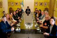 Javier Milei recibió en Casa Rosada a sobrevivientes del ataque terrorista de Hamas a Israel del 7 de octubre de 2023