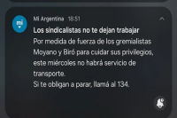 El Gobierno utilizó la app Mi Argentina contra el paro de transporte