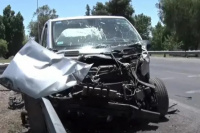 Un Impactante choque entre un camión y una camioneta dejó a dos persona heridas