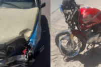 Un hombre que iba en moto tuvo que ser hospitalizado tras protagonizar un choque en Albardón