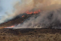 Preocupación en una región de Valle Fértil por un voraz incendio que se sigue extendiendo