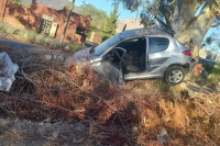 En Zonda: Perdió el control de su automóvil y terminó en un árbol 